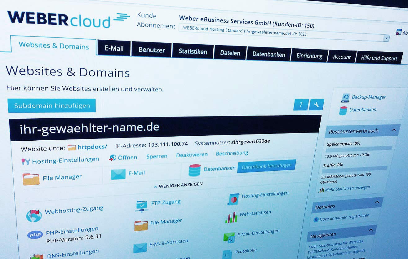 Neue WEBERcloud-Version